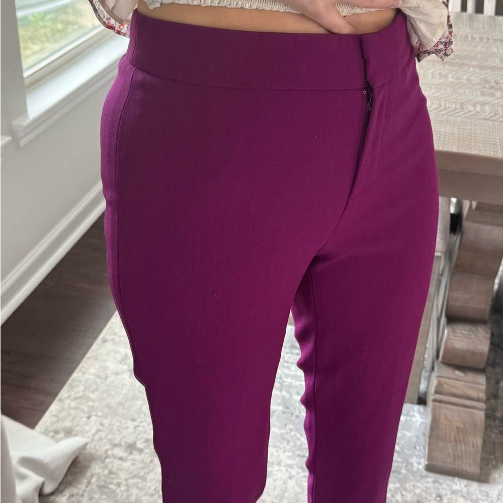Deep Purple Women's Purple Dark Magenta Undertone Work Office Trouser Pants - Picture 5 of 16
